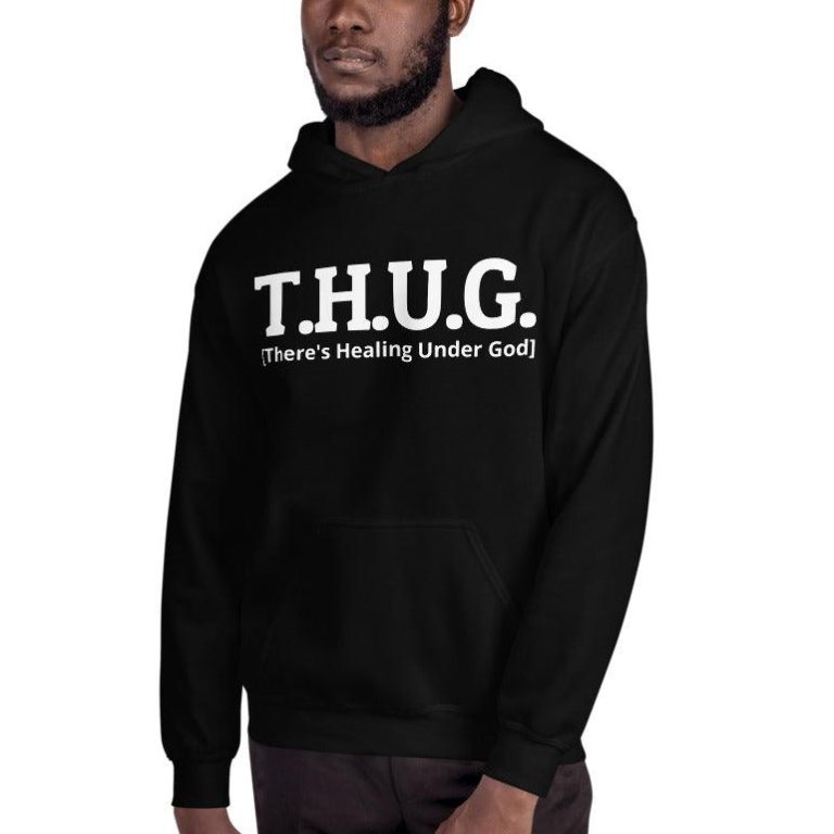 T.H.U.G – There's Healing Under God Adult Hoodie