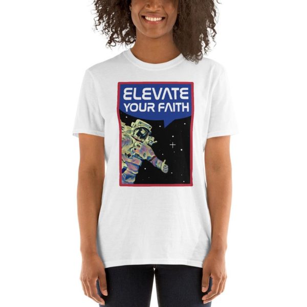 unisex-basic-softstyle-t-shirt-white-front-61ca0f921ddfb Elevate Your Faith Adult T-Shirt