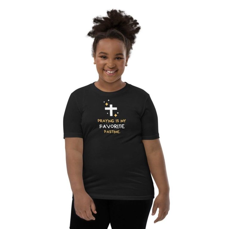 Praying Is My Favorite Past Time Big Kids T-Shirt