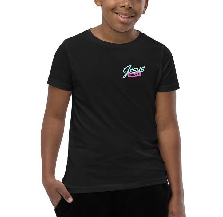 <strong>Jesus Rocks</strong><br>Big Kids T-Shirt