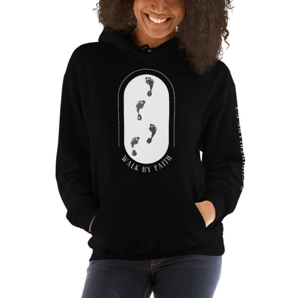 unisex-heavy-blend-hoodie-black-front-640da8115528f.jpg Walk By Faith Adult Hoodie